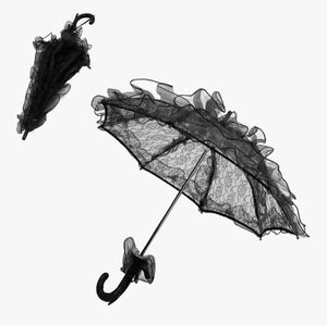 Black Lace Umbrella Vintage Style Look A Like. Cosplay.